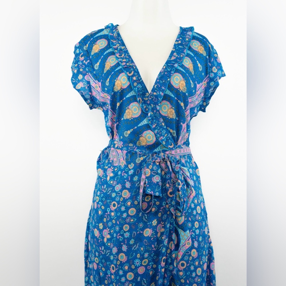 Aura Long Wrap Dress - Picture 2 of 9